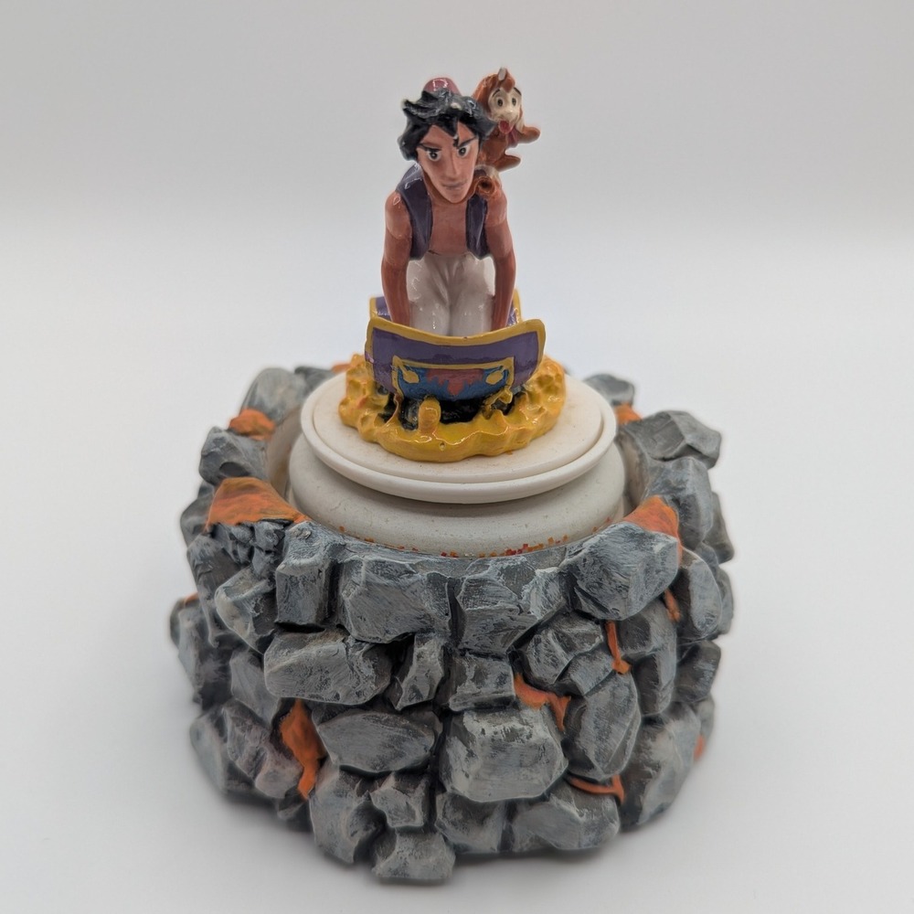 Schmid‎ Disney Aladdin Magic Carpet Ride Music Box Hand Painted Walt Disney Co